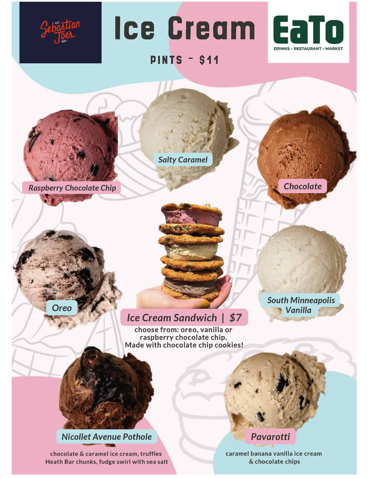 Images of Sebastian Joe's ice cream flavors